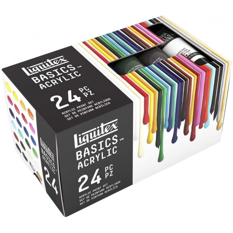 Coffret De 24 Tubes De Peinture Acrylique Liquitex Basics 22ml