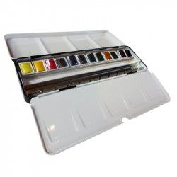 Aquarelle Winsor & Newton Extra fine - Boite Black Box 12 demi-godets + 12 vides