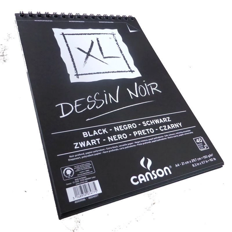 Bloc de 40 feuilles de papier XL DESSIN Noir 150g A3
