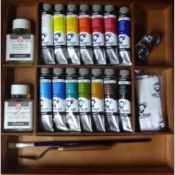 Coffret en bois 10 tubes de peinture acrylique Van Gogh et accessoires -  Pas cher