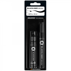 Set Marqueur brush Blackliner + recharge 30ml - Molotow