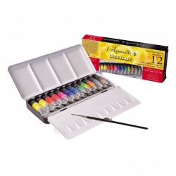 Boite en métal de 12 tubes de 10ml aquarelle au miel - Sennelier