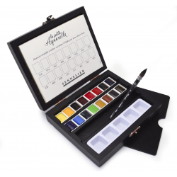 Coffret en bois de 16 demi-godets La Petite Aquarelle - Sennelier