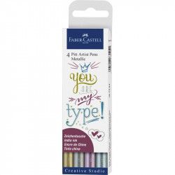 Feutre Pitt Artist Pen Lettering Set de 4 Couleur Metallic - Faber Castell