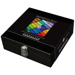 Coffret bois noir 60 1/2 Pastels à l'écu Sennelier