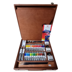 Coffret en bois 10 tubes de peinture acrylique Van Gogh et accessoires -  Pas cher