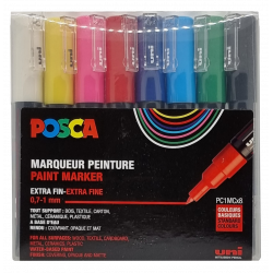 Boite de 8 marqueurs Posca pointe extra-fine PC1MC