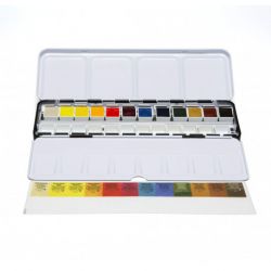 Boite métal aquarelle extra-fine 12 demi-godets + 12 vides - Daniel Smith