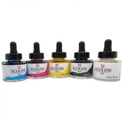 Set de 5 flacons de 30ml Encre Ecoline