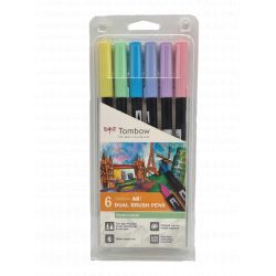 Feutre double pointe Tombow ABT boite 6 "pastel"