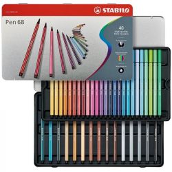 Boîtes de 40 feutres Pen 68 - Stabilo