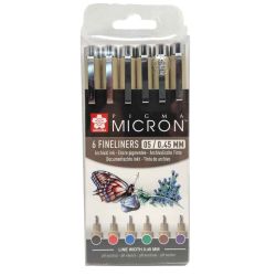 Set de 6 feutres Pigma Micron 0.45mm