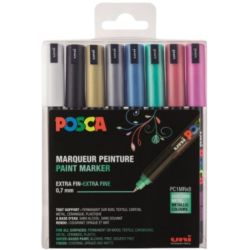 Boite de 8 marqueurs Posca pointe extra-fine PC - 1MR