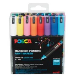 Boite de 16 marqueurs Posca pointe extra-fine PC - 1MR