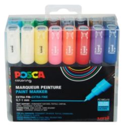 Boite de 16 marqueurs Posca pointe extra-fine PC1MC