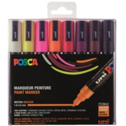 Sets 8 marqueurs Posca PC - 5M couleurs chaudes