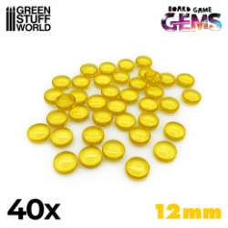 GEMMES EN PLASTIQUE 12MM - JAUNE