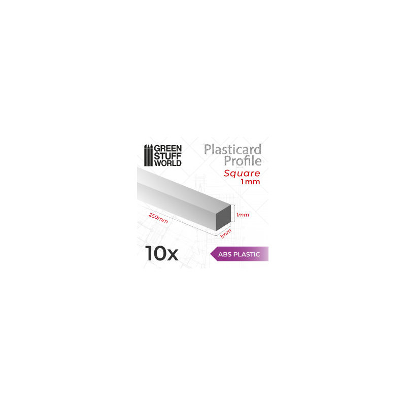 ▷ Plasticard PROFILÉ TIGE CARRÉE plein 1mm