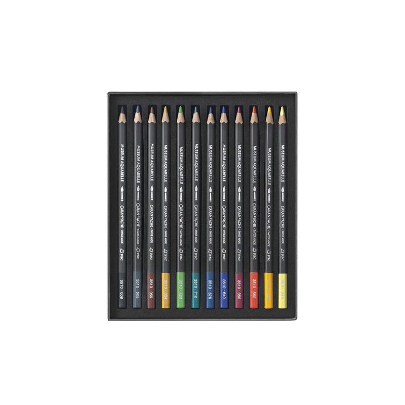 Crayons aquarellables - Boite de 12 - Carand'Ache - pas cher