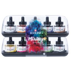 Set de 10 flacons de 30ml Encre Ecoline