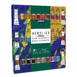 Coffret de 30 peintures acrylique Pebeo Studio 20ml + brosse